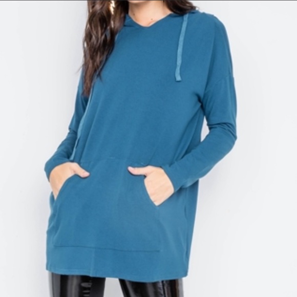 🆕LAST ONE! 🛍 Lightweight Teal Oversized Hoodie - Picture 4 of 4